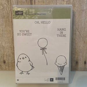 Honeycomb Happiness StampUp Wood Mount stamp set New!